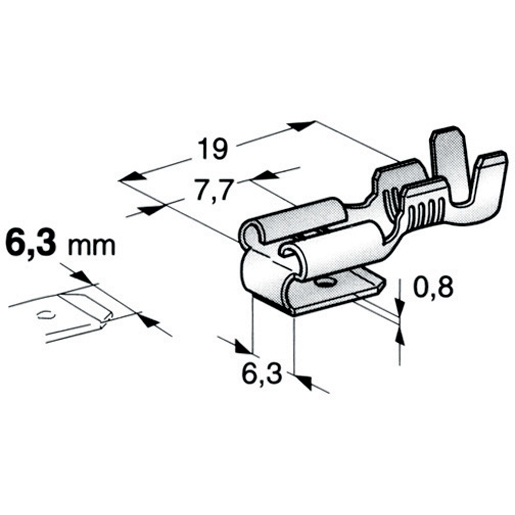 Dibujo técnico de TERMINALES LATON 2VIAS 0,8:2,5 100